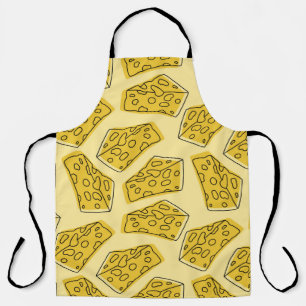 delicious cheese seamless pattern isolated in yell apron
