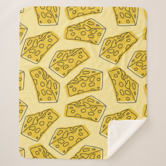 delicious cheese seamless pattern isolated in yell sherpa blanket
