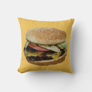 Delicious Cheeseburger Throw Pillow