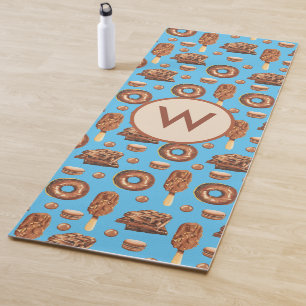 Delicious Chocolate Ice Cream Doughnuts Monogram Yoga Mat