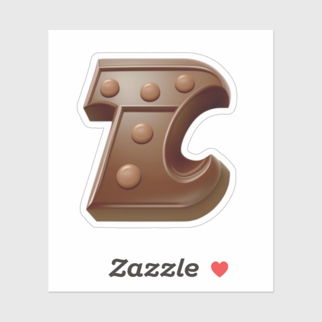 Delicious chocolate letter T sticker (Sheet)