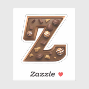 Delicious chocolate letter Z sticker