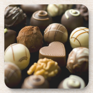 Delicious chocolate pralines coaster
