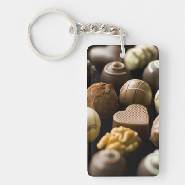 Delicious chocolate pralines keychain (Front)