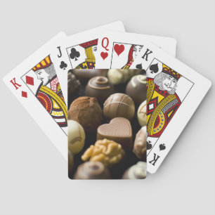 Delicious chocolate pralines playing cards