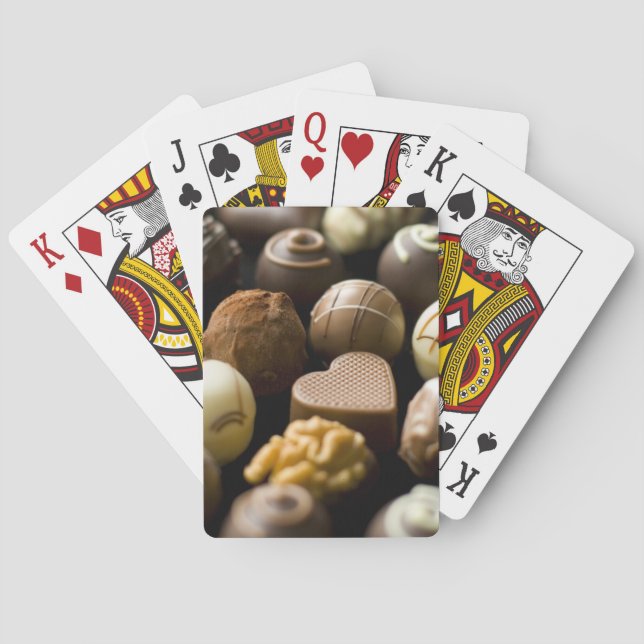 Delicious chocolate pralines playing cards (Back)