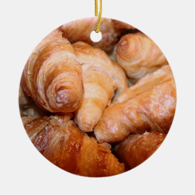 Delicious classic french croissants photograph ceramic ornament (Front)