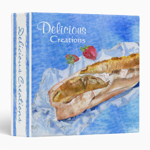 Delicious Creations Blue Baguette Recipe Binder