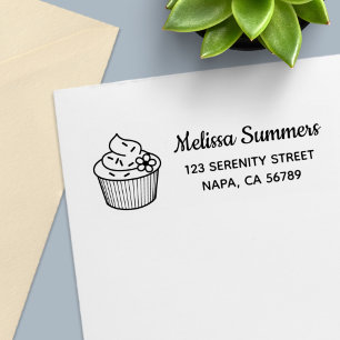 Delicious Cupcake with Frosting Address Self-inking Stamp