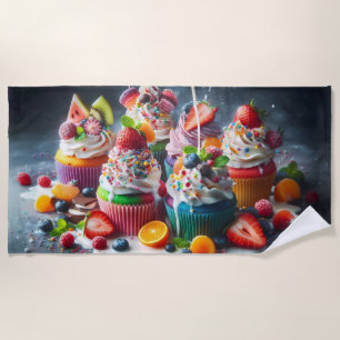 Delicious Cupcakes Beach Towel