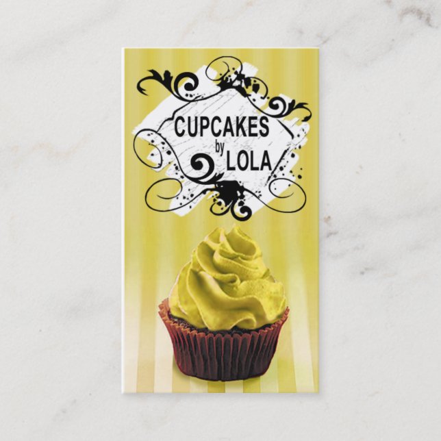 Delicious Cupcakes - Confections Desserts Pastries Business Card (Front)