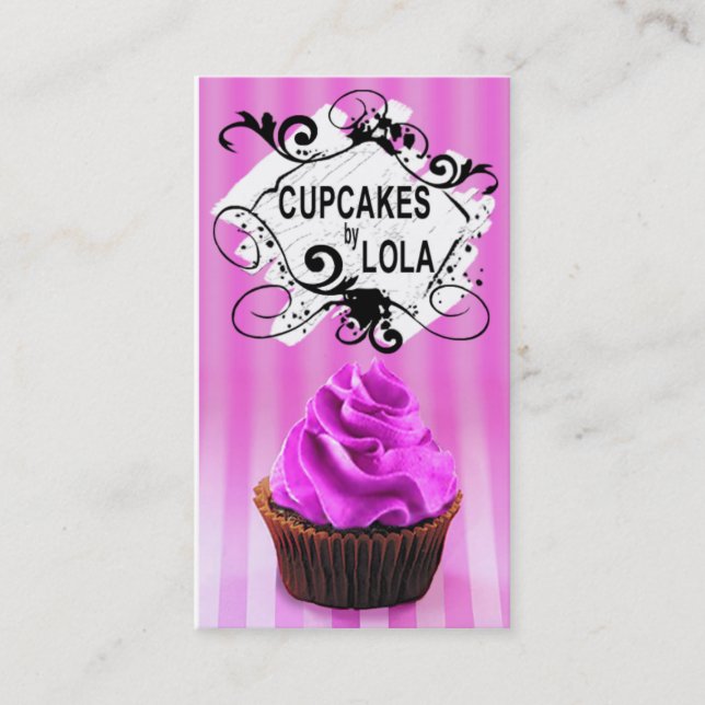 Delicious Cupcakes - Confections Desserts Pastries Business Card (Front)