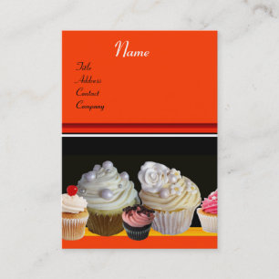DELICIOUS CUPCAKES DESERT SHOP, Orange Yellow Business Card