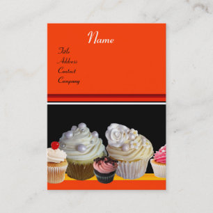 DELICIOUS CUPCAKES DESERT SHOP, Orange Yellow Business Card
