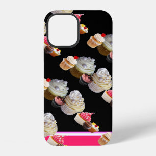DELICIOUS CUPCAKES DESERT SHOP, Pink,Fuchsia White iPhone 12 Case