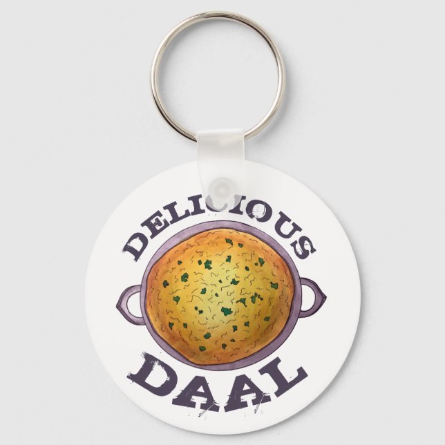 Delicious Daal Vegetarian Indian Red Lentil Dal Keychain (Front)