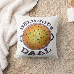 Delicious Daal Vegetarian Indian Red Lentil Dal Throw Pillow