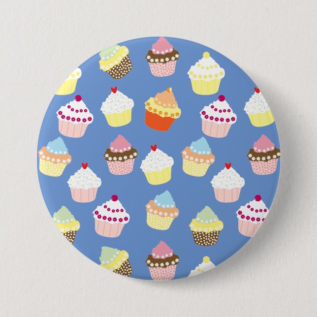 Delicious Decorated Birthday Cupcakes 3 Inch Round Button (Front)