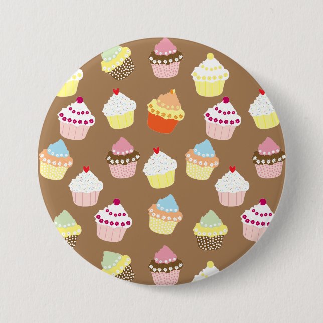 Delicious Decorated Birthday Cupcakes 3 Inch Round Button (Front)