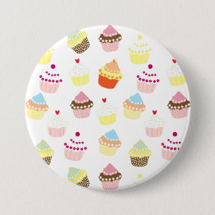 Delicious Decorated Birthday Cupcakes 3 Inch Round Button