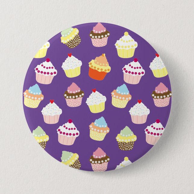 Delicious Decorated Birthday Cupcakes 3 Inch Round Button (Front)
