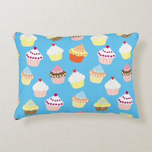 Delicious Decorated Birthday Cupcakes Accent Pillo Accent Pillow