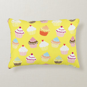 Delicious Decorated Birthday Cupcakes Accent Pillo Accent Pillow
