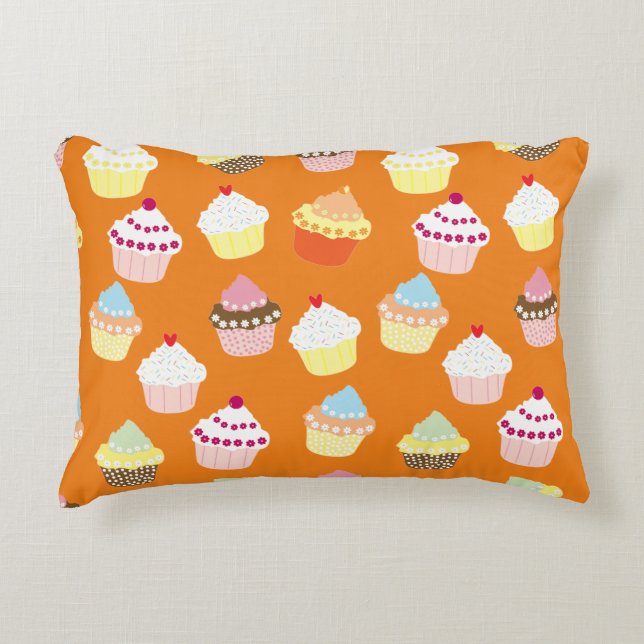 Delicious Decorated Birthday Cupcakes Accent Pillo Accent Pillow (Front)