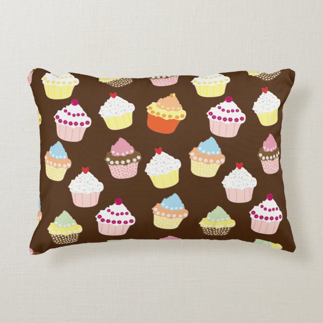 Delicious Decorated Birthday Cupcakes Accent Pillo Accent Pillow (Front)