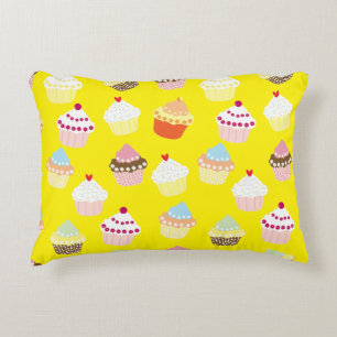 Delicious Decorated Birthday Cupcakes Accent Pillo Pillow