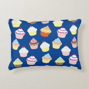 Delicious Decorated Birthday Cupcakes Accent Pillo Pillow