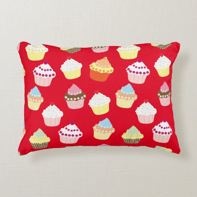 Delicious Decorated Birthday Cupcakes Accent Pillo Pillow (Front)
