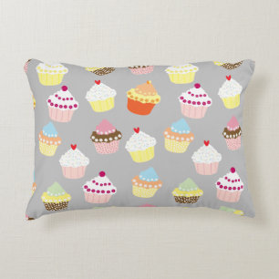 Delicious Decorated Birthday Cupcakes Accent Pillo Pillow
