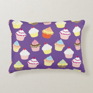 Delicious Decorated Birthday Cupcakes Accent Pillo Pillow