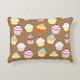 Delicious Decorated Birthday Cupcakes Accent Pillo Pillow