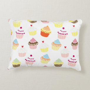 Delicious Decorated Birthday Cupcakes Accent Pillow