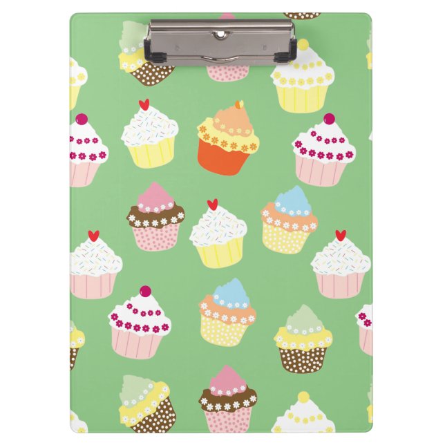 Delicious Decorated Birthday Cupcakes Clipboard (Front)