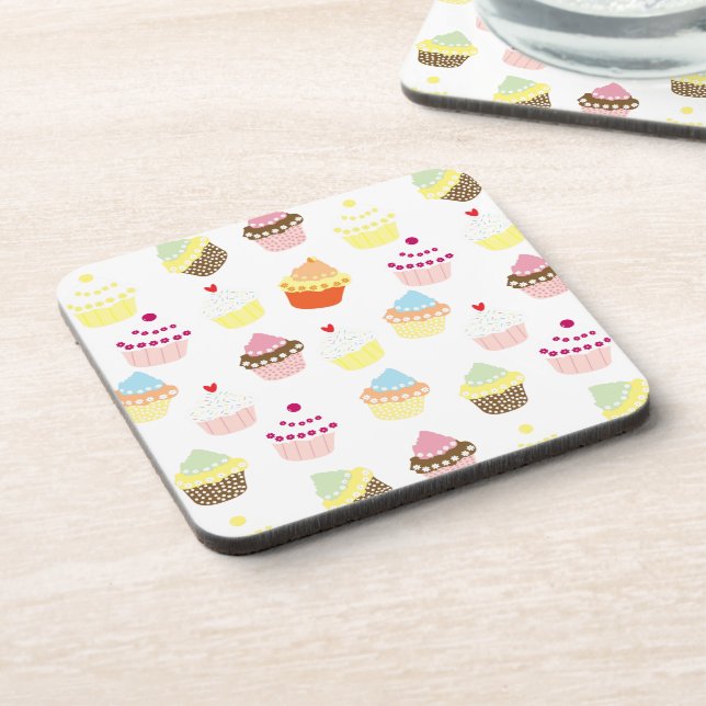 Delicious Decorated Birthday Cupcakes Coaster (Left Side)
