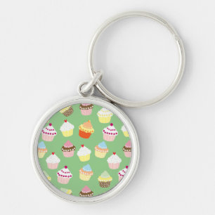 Delicious Decorated Birthday Cupcakes Keychain
