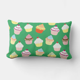 Delicious Decorated Birthday Cupcakes Lumbar Pillo Lumbar Pillow