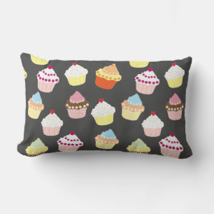 Delicious Decorated Birthday Cupcakes Lumbar Pillo Pillow