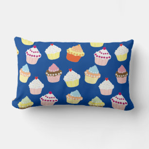 Delicious Decorated Birthday Cupcakes Lumbar Pillo Pillow