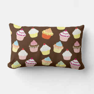 Delicious Decorated Birthday Cupcakes Lumbar Pillo Pillow