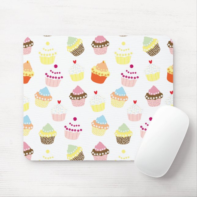 Delicious Decorated Birthday Cupcakes Mouse Pad (With Mouse)