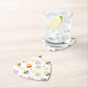 Delicious Decorated Birthday Cupcakes Paper Coaster