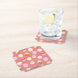 Delicious Decorated Birthday Cupcakes Paper Coaster
