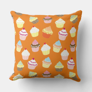 Delicious Decorated Birthday Cupcakes Throw Pillow