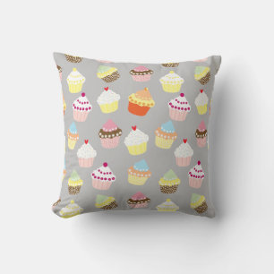 Delicious Decorated Birthday Cupcakes Throw Pillow