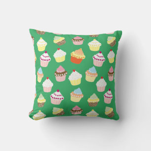 Delicious Decorated Birthday Cupcakes Throw Pillow