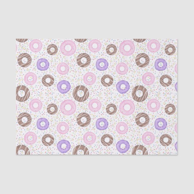 Delicious Donuts Tissue Paper on White (Front)